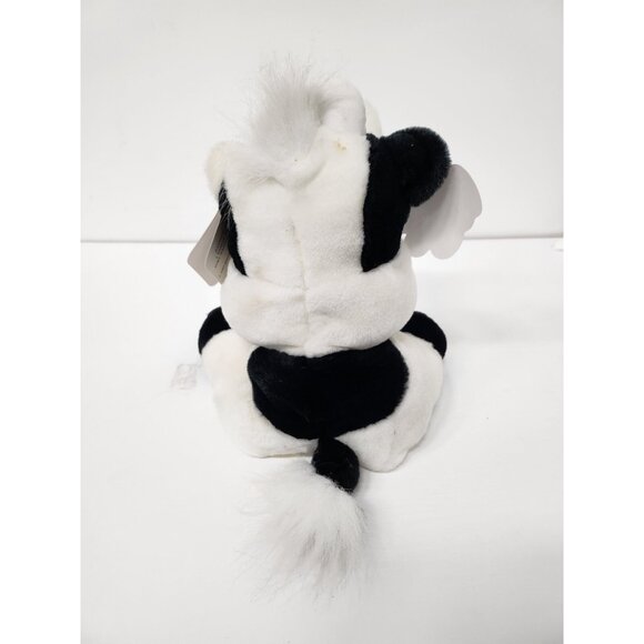 Vintage 1995 Black White Plush Soft Toy Cow Hand Puppet Happiness Always NEW - Picture 8 of 12
